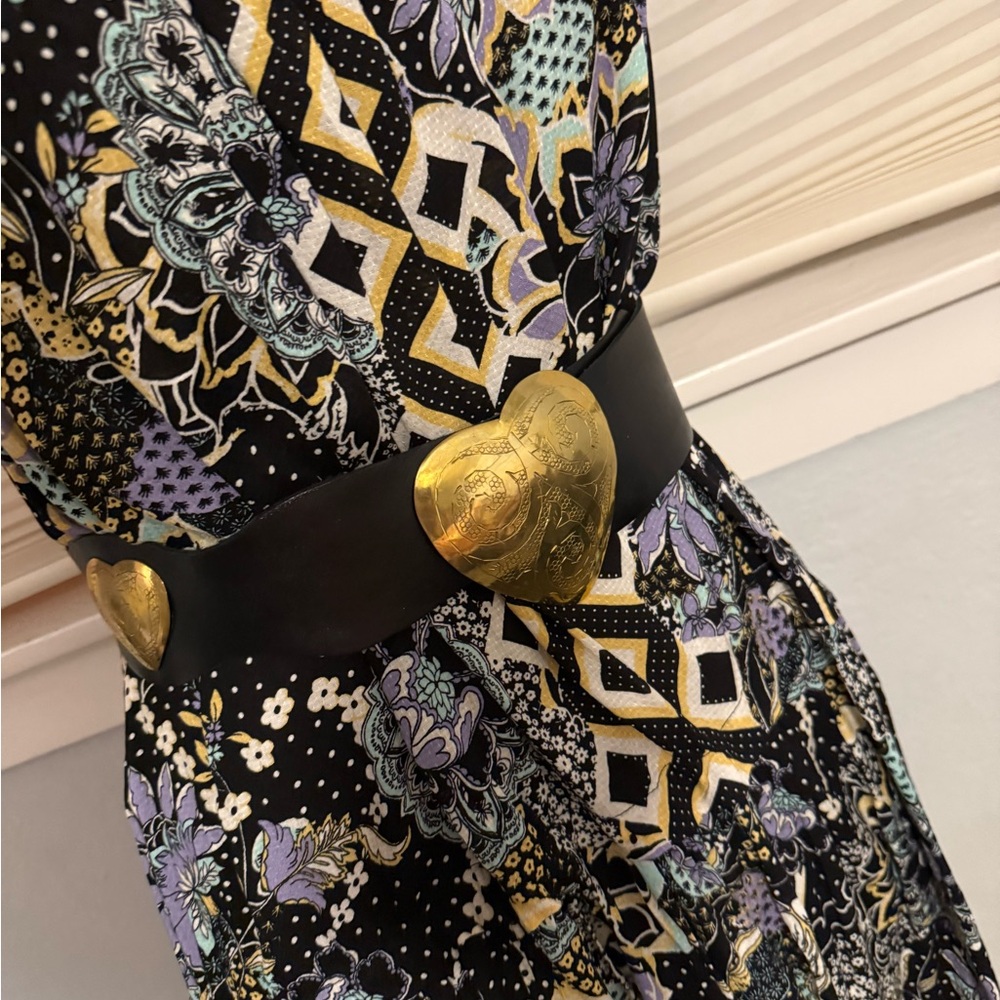 Black and Gold Heart Belt